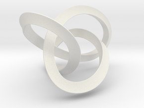 Mobius Figure 8 Knot Pendant - two sizes in White Natural Versatile Plastic: Large