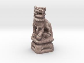 Chinese Guardian Lion in Natural Full Color Sandstone: Small
