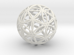 Icosasphere v2 1.25" in White Natural Versatile Plastic