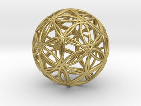 Icosasphere v2 1.25" in Natural Brass
