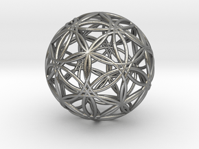 Icosasphere v2 1.25" in Natural Silver
