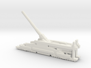 Schwerer Gustav railway artillery 80cm aa 3cm  in White Natural Versatile Plastic