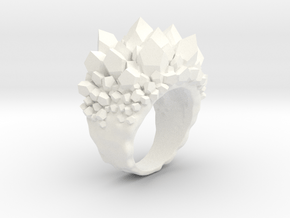 Double Crystal Ring Size 8 in White Processed Versatile Plastic