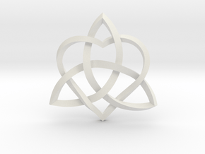 Infinity Love Pendant | Twisted 1" in White Natural Versatile Plastic