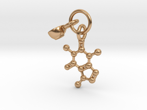 Cup Caffeine Charm Pendant - Science Jewelry in Polished Bronze (Interlocking Parts)