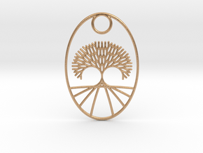 Fractal Tree Oval Pendant Redux in Natural Bronze
