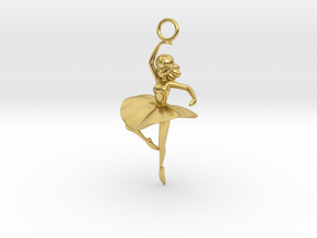 Cute Cosplay Charm - Dancer  in Polished Brass