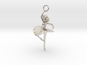 Cute Cosplay Charm - Dancer  in Rhodium Plated Brass