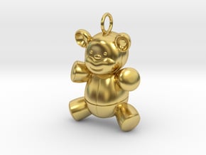 Cute Cosplay Charm - Teddy Bear in Polished Brass