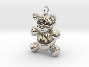 Cute Cosplay Charm - Teddy Bear in Rhodium Plated Brass
