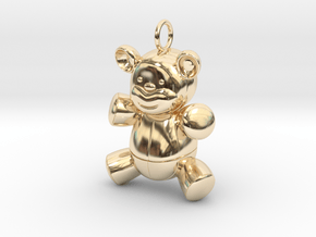 Cute Cosplay Charm - Teddy Bear in 14k Gold Plated Brass