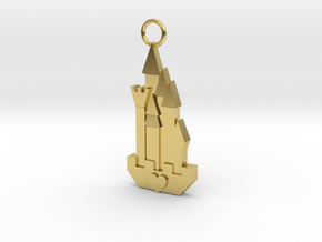 Cute Cosplay Charm - Fairytale Castle in Polished Brass