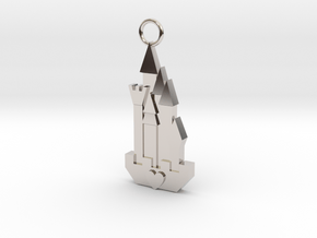 Cute Cosplay Charm - Fairytale Castle in Rhodium Plated Brass