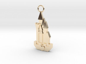 Cute Cosplay Charm - Fairytale Castle in 14k Gold Plated Brass