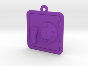 Engraveable Pendant of a Dial Safe  ~~Type-1 in Purple Processed Versatile Plastic