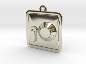 Engraveable Pendant of a Dial Safe  ~~Type-1 in 14k White Gold
