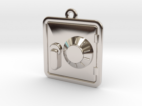 Engraveable Pendant of a Dial Safe  ~~Type-1 in Rhodium Plated Brass