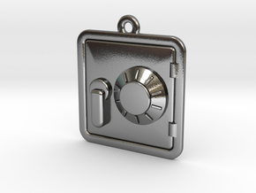 Engraveable Pendant of a Dial Safe  ~~Type-1 in Polished Silver