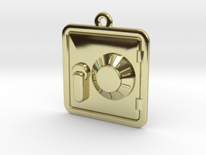 Engraveable Pendant of a Dial Safe  ~~Type-1 in 18k Gold Plated Brass