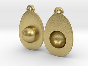 Avocado Earring Two in Natural Brass