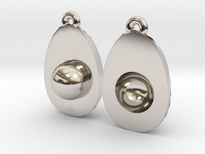 Avocado Earring Two in Rhodium Plated Brass