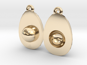 Avocado Earring Two in 14k Gold Plated Brass