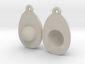 Avocado Earring Two in Natural Sandstone