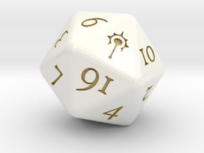 D20 D&D Cleric's Dice in Glossy Full Color Sandstone
