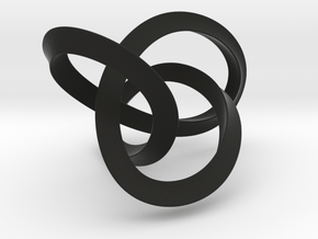 Mobius Figure 8 Knot Pendant - two sizes in Black Premium Versatile Plastic: Small