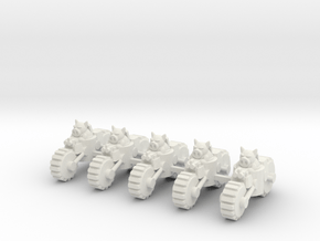 6mm - Pigmen Attack Bikes x 5 in White Premium Versatile Plastic