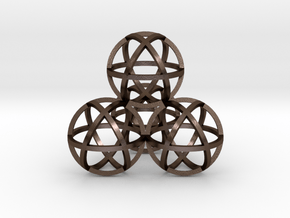 Sphere Tetrahedron 2 in Polished Bronze Steel