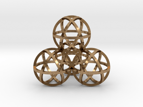 Sphere Tetrahedron 2 in Natural Brass