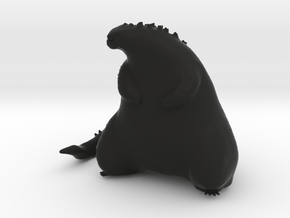 Cute Fat Godzilla in Black Premium Versatile Plastic