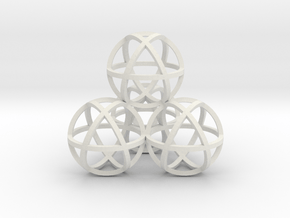 Sphere Tetrahedron 2 in White Natural Versatile Plastic