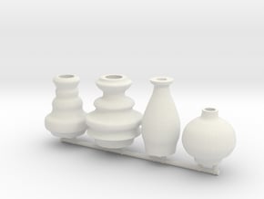 BJD Small Bottles in White Natural Versatile Plastic