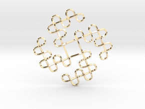 Knots Tetraskelion in 14k Gold Plated Brass