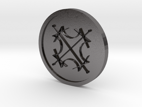 Seal of the Sun Coin in Polished Nickel Steel