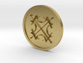 Seal of the Sun Coin in Natural Brass