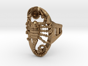 Mech Scorpion Ring Size 13 in Natural Brass