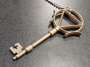 Time Key in Polished Bronzed Silver Steel