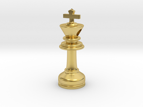 MILOSAURUS Jewelry Staunton Chess King Pendant in Polished Brass