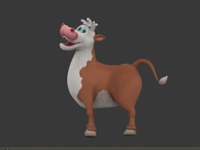 Cow in Natural Full Color Sandstone: Medium