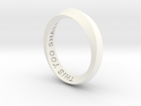This Too Shall Pass - Mobius Ring in White Processed Versatile Plastic