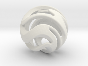  Spiral Sphere Pendent in White Natural Versatile Plastic