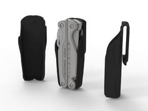 Holster for Leatherman Charge+ TTI, Open Clip in Black Natural Versatile Plastic: Medium