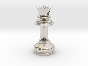 MILOSAURUS Jewelry Staunton Chess Queen Pendant in Rhodium Plated Brass