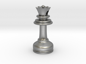 MILOSAURUS Jewelry Staunton Chess Queen Pendant in Natural Silver