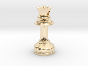 MILOSAURUS Jewelry Staunton Chess Queen Pendant in 14k Gold Plated Brass
