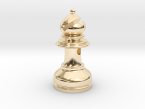 MILOSAURUS Jewelry Staunton Chess Bishop Pendant in 14k Gold Plated Brass
