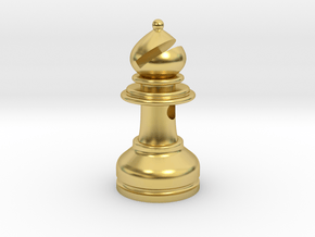 MILOSAURUS Jewelry Staunton Chess Bishop Pendant in Polished Brass